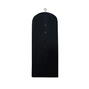 Sacos para roupas de algodão preto com botão e zíper lateral, organizador de guarda-roupa, bolsa dobrável para guardar vestidos de noiva, protetor de roupas 100% algodão
