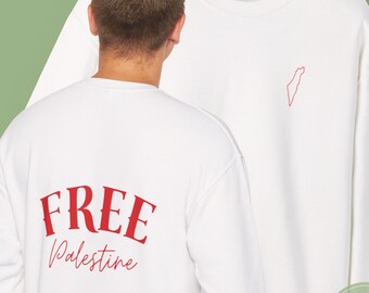 Sudadera de cuello redondo "Palestina Libre": jersey con mensaje activista