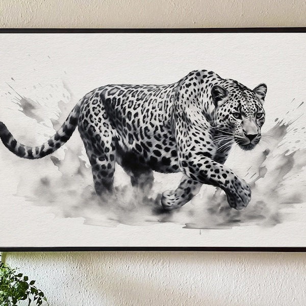 Samsung Frame TV Art, Simple silhouette of Cheetah, Samsung Art TV, Digital Download for Samsung Frame, Digital Download, Frame TV Art