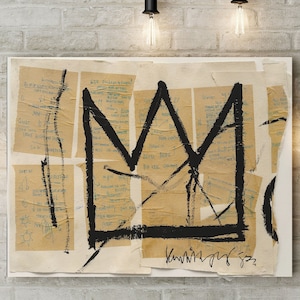 Crown Graffiti Canvas Print: Abstract Street Art Wall Decor