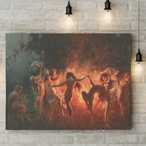 Joseph Tomanek Large Size Painting, Witches Magic Canvas, Canvas Wall Art Canvas Design, Home Decor Ready To Hang