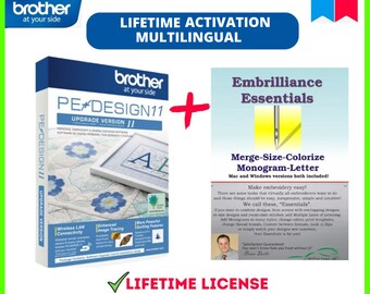 PE DESIGN 11 + Embrilliance Essentials + Embroidery Designs - The Embroidery All-In-One Bundle