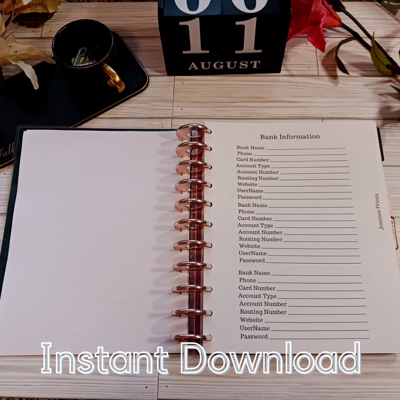 Household Binder Printable Organizer 5 Pages Starter Kit Instant ...