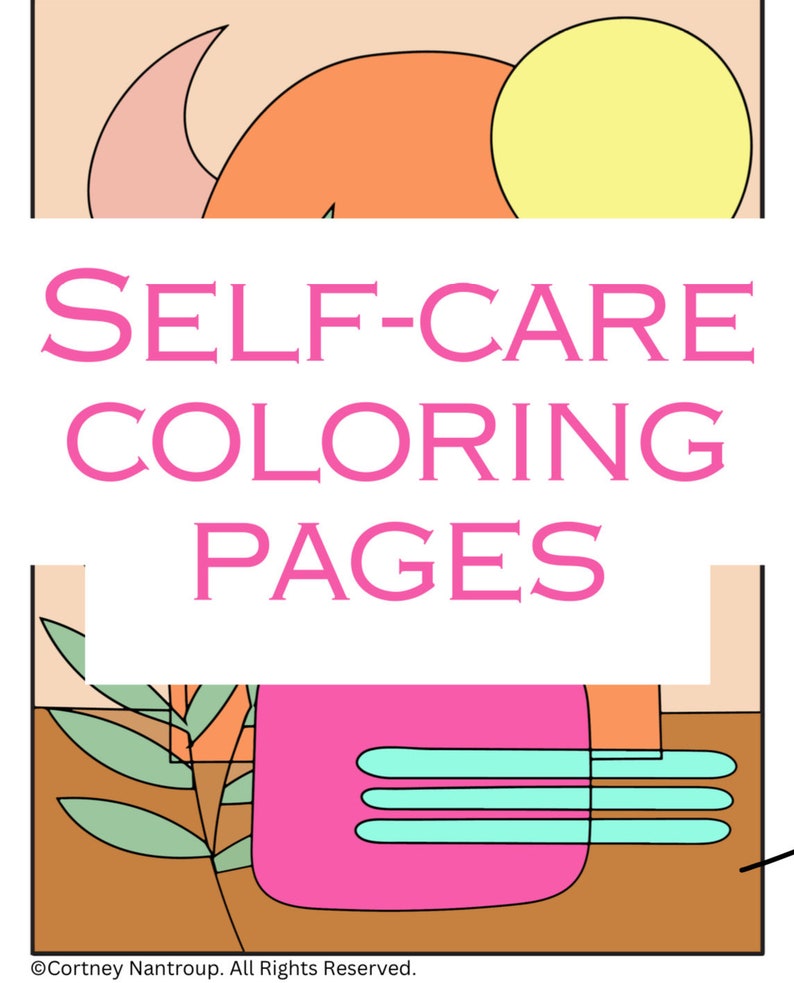 Set of 20 Self Care Coloring Pages: Anxiety Relief Printable Coloring ...