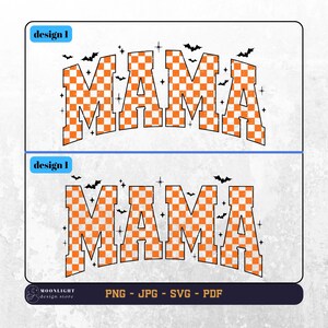 Retro Checkered Mama svg, Retro Checkered Mama png, Maglietta a scacchi Mama, Maglietta a sublimazione a scacchi Mama, Mama Halloween Checker