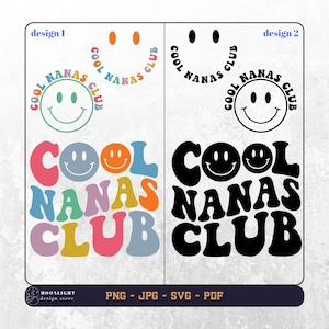 Cool Nanas Club SVG, Cool Nanas Club PNG, Nanas Svg, Nanas Png, Nanas Shirt Svg, Nanas Wavy text, Cricut Svg, Digital file, Silhouette file