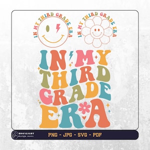 dans mon svg de l'époque de la troisième année, dans mon époque de la troisième année png, svg troisième année, png troisième année, retour à l'école Svg Png, School Vibes, texte ondulé