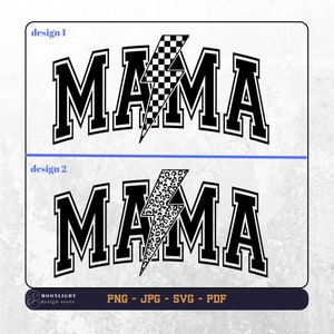 Mama Lightning Bolt svg, Mama Varsity svg, Mama Varsity png, Mama Varsity Curved svg png, Mama Varsity Letters svg png, Mama Varsity Font