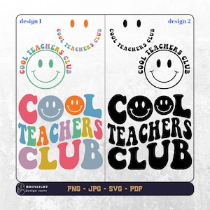 Cool Teachers Club svg, Cool Teachers Club png, Teachers svg, Teachers Shirt svg, Teachers life, Teachers Wavy text, Cricut svg,Digital file