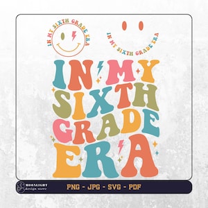 dans ma sixième année svg, dans ma sixième année png, sixième année svg, sixième png, retour à l'école Svg Png, School Vibes, texte ondulé