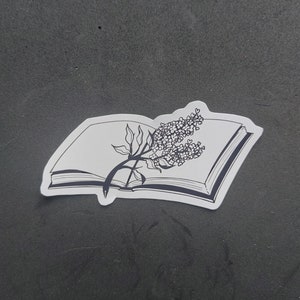 Book and Lilac Quill (Semi-glossy Paper Sticker)