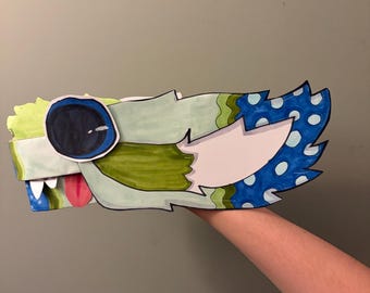 Blue and green round base Dragon puppet