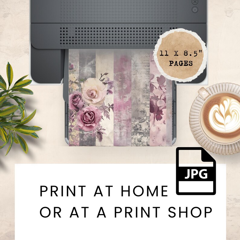 Bookish Garden Junk Journal Kit: Vintage Floral Ephemera (digital ...