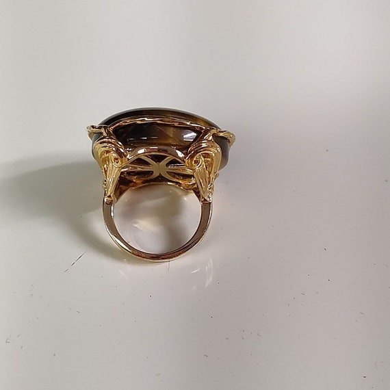 Vintage Signed Seta Tiger Eye Ring - image 2