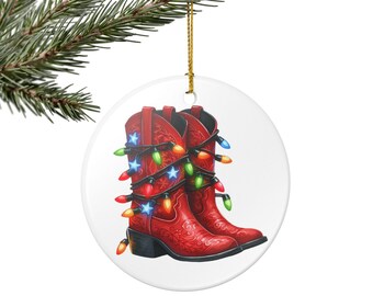 Scène de vie animée et musicale (H22 cm) Botte du Père Noël - Village de Noel
