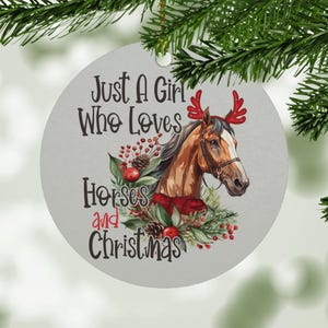 Just A Girl Who Loves Horses and Christmas Gifting Ornament, Gift for Horse Lovers, Personalized Gift for Horse Lovers, Gift for Daughters
