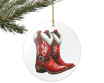 Rustieke cowboylaarzen ornament aandenken: westerse kerstversiering cadeaus