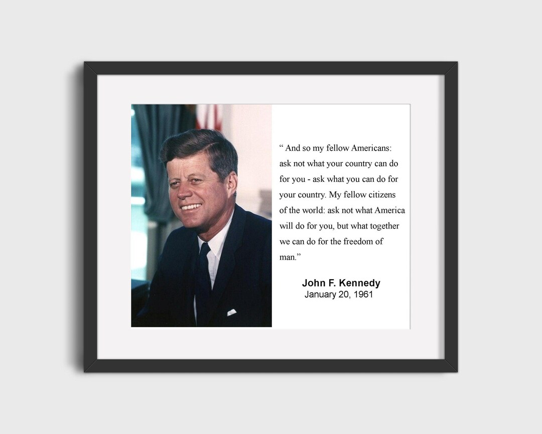 Classic Quotes - John F. Kennedy - Ask Not for Yourself - Etsy