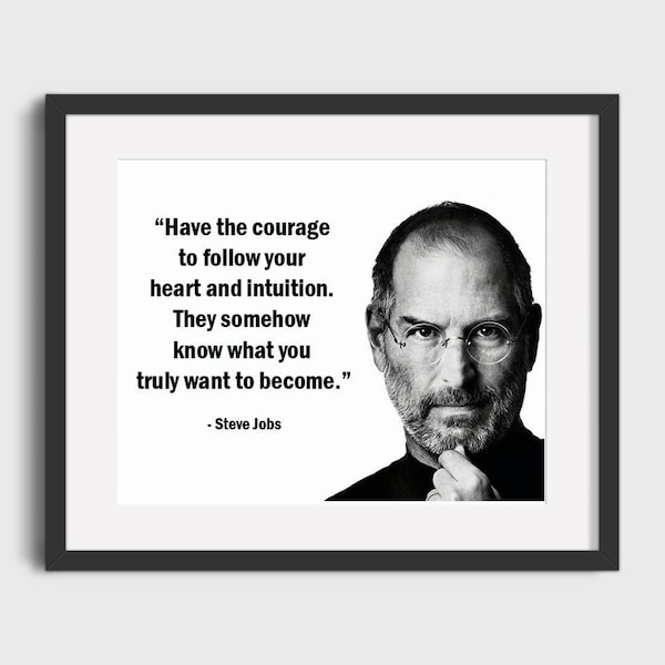 16x20 Framed Steve Jobs Quote - Follow Your Heart