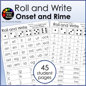 Onset and Rime Roll and Write: Blending and Chunking Words
