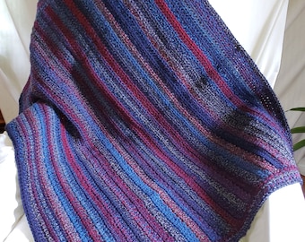 Crocheted Afghans Handmade Lapghans Wedding Shower Gifts Baby Shower Gifts Ready to Ship Afghans Blue/Red Multi Afghan Housewarming Gifts