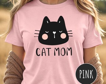 Cat Mom Shirt for Mothers Day Cat Gift, Cat Mama Gifts, Funny Cat Shirt Womens, Cat Lover Shirt Gift for Cat Mom, Cute Cat Drawing Shirt
