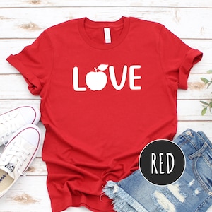 Love Teaching Shirt, Teacher Shirt Hearts Red for Ed Teacher Shirts, Teacher Apple Shirt, Love Shirt, Cute Teacher Inspirational Shirts