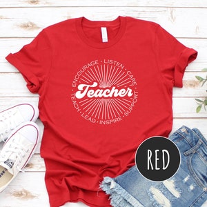 Teach Love Inspire Red For Ed Gift Teacher Supporter Vintage T-Shirt Teach Love Inspire Red For Ed Gift Teacher Supporter Vintage T-Shirt
