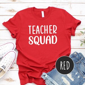 Teacher Squad Shirt, Red for Ed T-Shirt, Wednesday Red for Ed, Red Teacher Shirt, Teacher Gift, Teacher Inspirational Tee, Cute Teacher Tee