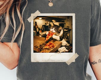 Funny Cat Shirt, Vintage Pet Photo Meme T-Shirt, Comfort Colors Retro Cat Graphic Tee, Cat Dad & Mom Gift, Parody Cat Shirt for Kids Adults