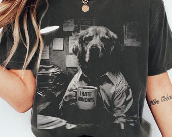 Funny Retro Office Meme Dog Shirt, Comfort Colors Vintage Dog Unisex Graphic Tee, Dog Lover Coworker Gift, Sarcastic Viral Sweatshirt