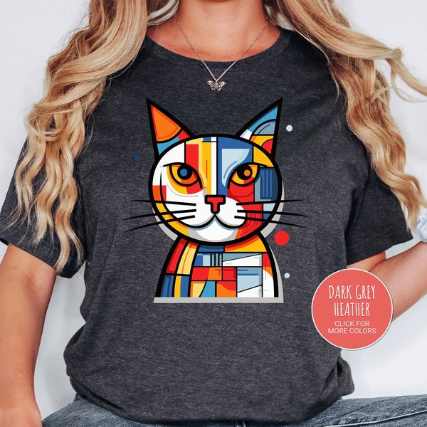 Cat Picasso, Cat Art Shirt, Cat Lover Shirt Gift, Funny Cat Shirt, Cat Mom Gift, Art Lover Shirt, Cat Lover Gift, Cat Shirt, Cat Graphic Tee