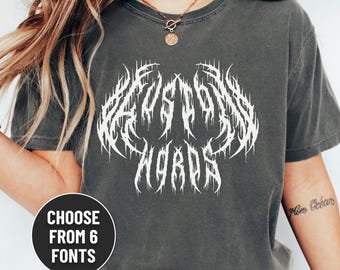Custom Death Metal Shirt, Heavy Metal Goth T-Shirt, Personalized Death Metal Font Unisex Shirt, Heavy Metal Lover Gift for Music Lover