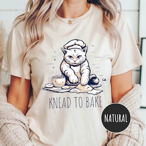 Kneed to Bak kattenshirt, shirt van Baker, grappig bakshirt, shirt van Baker Cat, T-shirt van kattenmoeder, shirt grappig kat, shirt kattenliefhebber, shirt Kitty Biscuits, T-shirt Kitty Biscuits