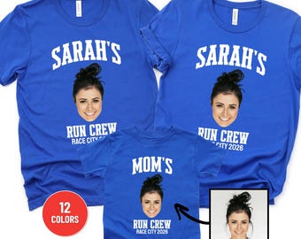 Custom Marathon Shirt from Photo, Personalized Funny Race Day Cheer Outfit for Kids & Adults, Marathon Support Crew Family Shirt, Race Team