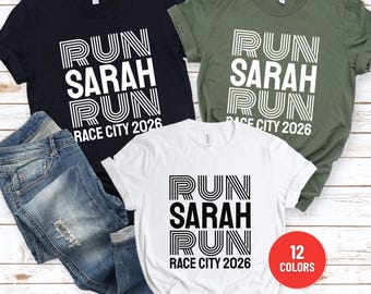 Personalized Marathon Shirt, Funny Custom Group Race Day Support Shirt for Adults & Kids, Running Crew T-Shirt, Marathon Support Crew Tee