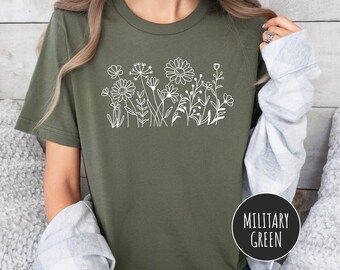 Wild Flowers Shirt, Wildflower TShirt, Flower Shirt, Floral Shirt, Botanical Shirt, Nature Lover Shirt, Plant Shirts, Aesthetic Wild Flower