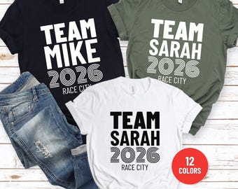 Custom Marathon Support Team Shirt, Personalized Runner's Race Team T-Shirt for Kids & Adults, Supporter Team Group Tee for Marathoner's