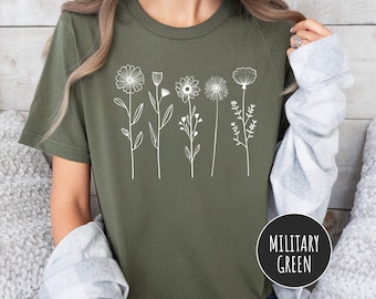 Wild Flowers Shirt, Wildflower TShirt, Flower Shirt, Floral Shirt, Botanical Shirt, Nature Lover Shirt, Plant Shirts, Aesthetic Wild Flower