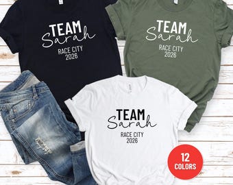 Custom Marathon Shirt, Runner's Race Team T-Shirt, Personalized Marathon Support Crew Shirt, Race Day Support Shirt for Adults & Kids