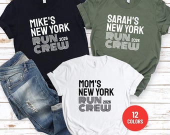 Personalized Marathon Shirt, Custom Running Crew T-Shirt, Family Runner's Race Team Shirt Adult & Kids Sizes, Race Day Support Shirt