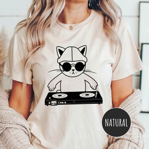 Cat DJ Shirt, Funny Cat Shirts, EDM Cat, Music Shirts, Funny DJ Shirt, Cat Lover Gift, Music Lover Gift, Funny Pet Shirt, Cool Cat Shirt