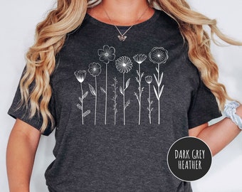 Wild Flowers Shirt, Wildflower TShirt, Flower Shirt, Floral Shirt, Botanical Shirt, Nature Lover Shirt, Plant Shirts, Aesthetic Wild Flower