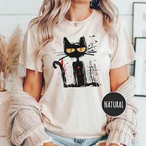 Graffiti Cat Art Shirt, Trendy Cat Shirt, Funny Cat Shirt, Graffiti Style Graphic Tee, Cat Lover Shirt, Pet Art Shirt, Cat Mom Dad Gift