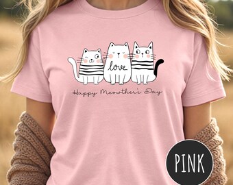Cat Mom Shirt for Mothers Day Cat Gift, Cat Mama Gift, Heart Love Cat Shirt, Cat Lover Shirt, Cute Cat Drawing Shirt, Gift for Cat Mom