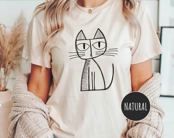 Graffiti-Katzen-Kunst-Shirt, trendiges Katzen-Shirt, lustiges Katzen-Shirt, grafisches T-Shirt im Graffiti-Stil, Katzenliebhaber-Shirt, Haustier-Kunst-Shirt, Katzenmama-Vati-Geschenk