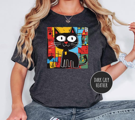 Basquiat Tshirt, Basquiat Cat Art Shirt, Pop Art, Cat Basquiat Tshirt, Basquiat Cat Art Shirt, Pop Art, Cat