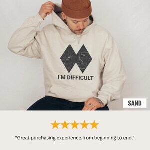 Ich bin schwierig Hoodie, lustiger Ski Hoodie für Frauen und Männer, Double Black Diamond Skiing Sweatshirt, Snowboard Hoodie, Ski-Liebhaber-Geschenk Bild 4
