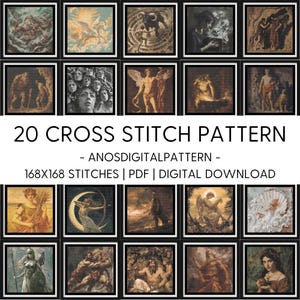 Kreuzstichmuster - Bundle Angebot Griechische Mythologie - PDF - Modernes Kreuzstichmuster - Kreuzstichvorlage - X-Stich - Digital Download