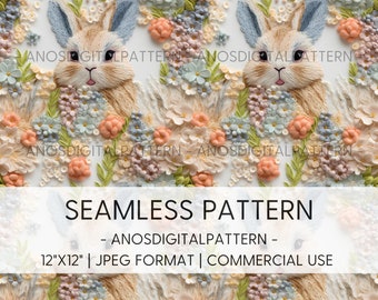 Seamless File - Cute Rabbit - JPEG - Seamless Pattern - Repeating Pattern - Digital Instant Download - Commercial Use